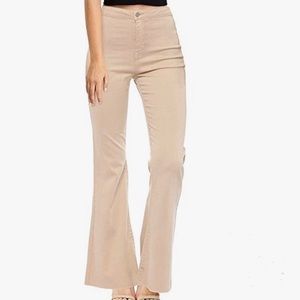 Cello Jeans Womens Corduroy  Skinny Flare Beige Color Size 5 High Rise